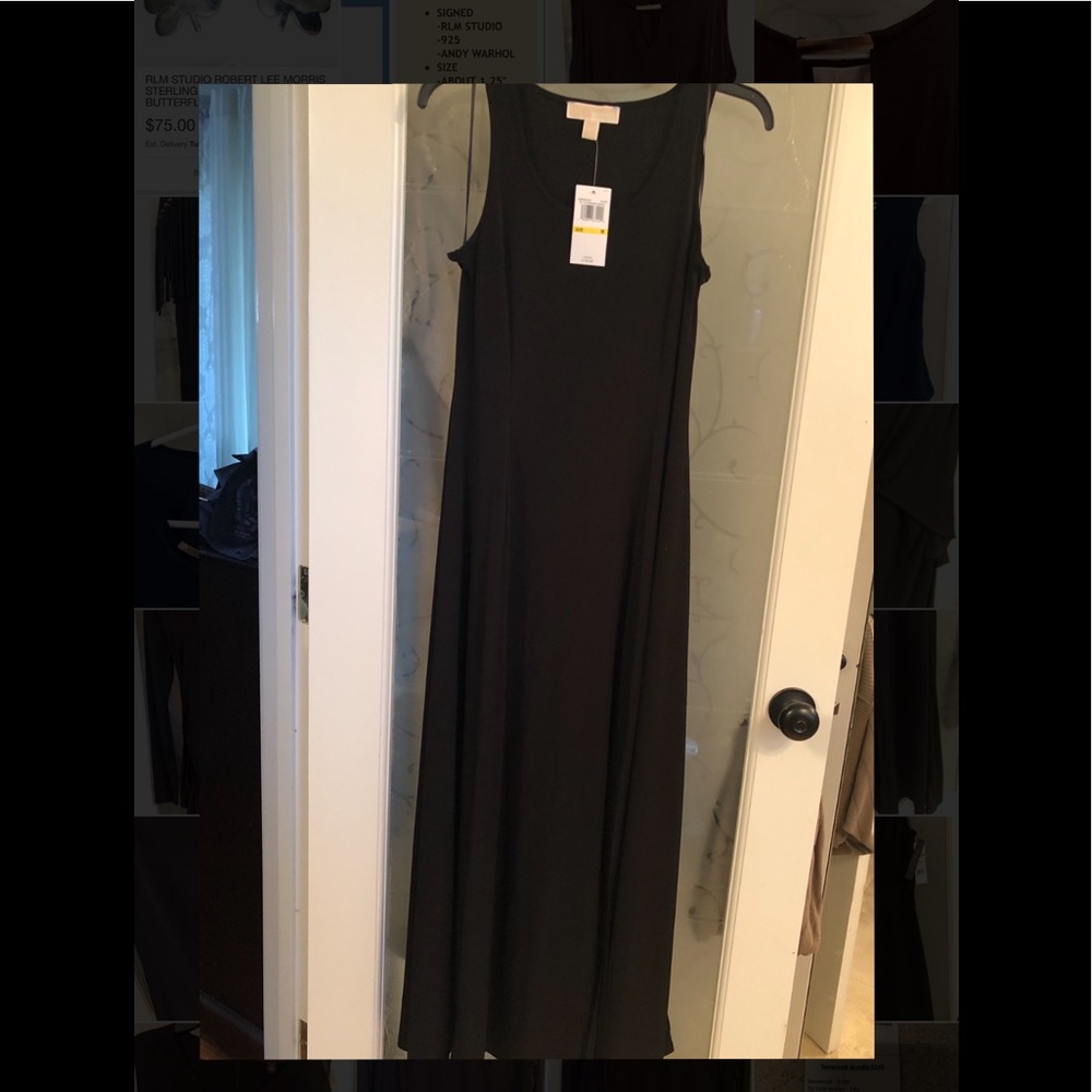 Michael Kors black maxi dress with a side slit
